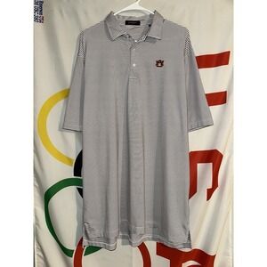 J&M Collection Auburn Tigers Polo Shirt XL Golf Football White Striped